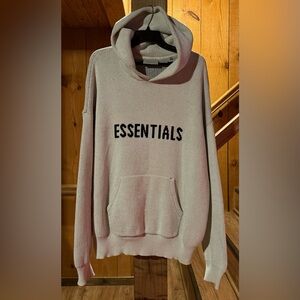 Fear of God Essentials FOG Hoodie Mens XL Cream Oversized Streetwear Sweater